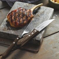 Tramontina Jumbo Steakmesser - Edelstahlklinge - Holzgriff - 12 Messer - 25(L)cm