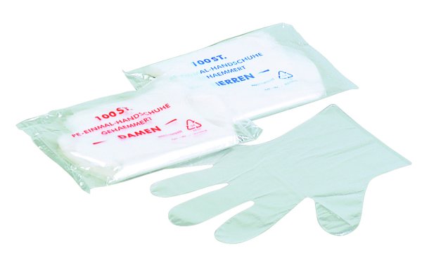 10000 PE-Handschuhe Unigloves - Herren Gr. L - unsteril - gehämmert - transparent - Beutel oder Box a 100 Stück