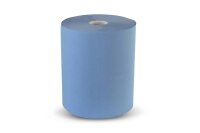 Industrierolle Quicky - 2-lagig - blau - recycling - 33cm - 2 Putztuchrollen