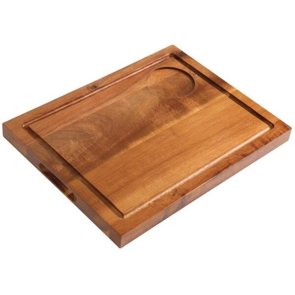 Olympia Steakbrett - Akazienholz - mit Aussparung - 31 x 24cm - 4 Bretter