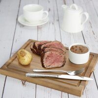 Olympia Steakbrett - Akazienholz - mit Aussparung - 31 x 24cm - 4 Bretter