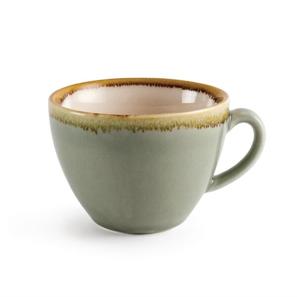 Olympia Kiln Cappuccinotassen Moos | 23cl | Porzellan | 12 Tassen