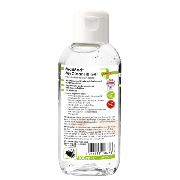 MaiMed MyClean HB Gel - Händedesinfektionsmittel - 30 x 100ml - Handdesinfektion