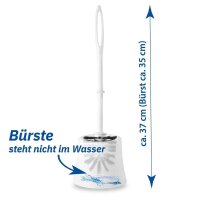 WC-Garnitur - weiß - Stiel mit schwarzem Silikonbürstenkopf - 10 WC-Bürsten