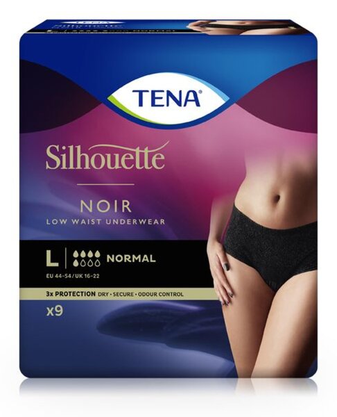 TENA Silhouette Plus Black - 20 Inkontinenzslips - Gr. L - schwarz