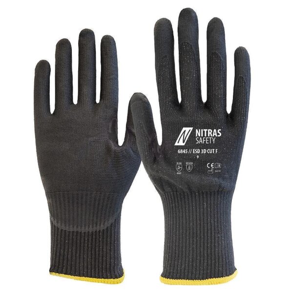 Arbeitshandschuhe | 10 Paar Nitras ESD 3D CUT F Schnittschutzhandschuhe | Gr. 6 - 12