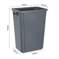 Jantex Slim Mülleimer - grau - 60 L - Abfallbehälter - Kunststoff