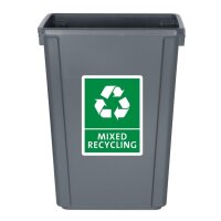 Jantex Slim Mülleimer - grau - 60 L - Abfallbehälter - Kunststoff
