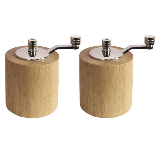 Olympia Salz- und Pfeffermühlenset - Heveaholz - 8cm - 3 Sets