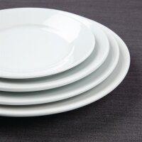 Teller Olympia Athena - rund - breiter Rand - 22,8cm - 24 Teller - Porzellan