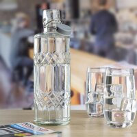 Olympia geo Glaswasserflasche mit Stöpsel - 1 Liter - 12 Flaschen