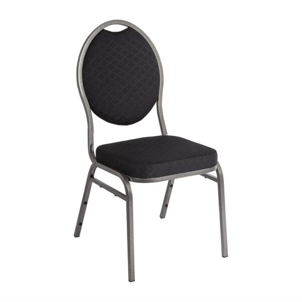Bolero Bankettstühle mit ovaler Lehne - schwarz - 12 Stühle