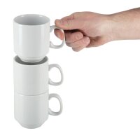 Olympia Whiteware stapelbare Kaffeebecher - 28,4cl - 24 Tassen - Becher
