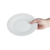 Olympia Whiteware Teller mit breitem Rand - 23cm - 24 Teller
