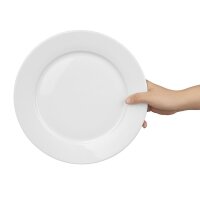 Olympia Whiteware Teller mit breitem Rand - 25cm - 24 Teller
