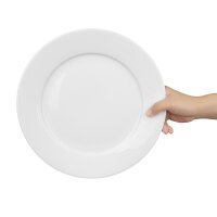 Olympia Whiteware Teller mit breitem Rand - 28cm - 12 Teller