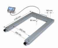 Palettenwaage Kern UFC 600K-1M - bis 600kg (200g genau)