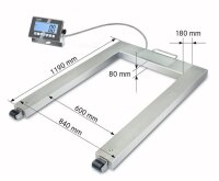 Palettenwaage Kern UXC 600K-1M - bis 600kg (200g genau)