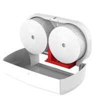 Toilettenpapierspender SemyTop Maxi Jumbo - für 2 Rollen - Kunststoff - weiß