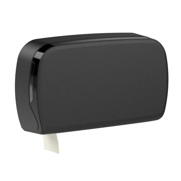 Toilettenpapierspender SemyTop Maxi Jumbo - für 2 Rollen - Kunststoff - schwarz