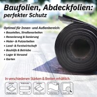 Sobsy LDPE-Regenerat Baufolie - 4 x 25 m - schwarz - Typ...