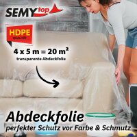 SemyTop Allzweckfolie - transparent - 4 x 5 Meter -  50...