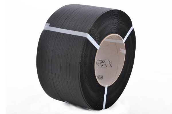 Funny PP-Umreifungsband - schwarz - 3000 m - 12 x 0,55 mm - Kern 200mm -1 Rolle