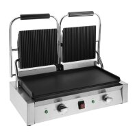 Buffalo Bistro Doppelkontakt-Grill - 2,9 kW - Flache & gerippte obere Platten
