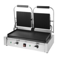 Buffalo Bistro Doppelkontakt-Grill - 2,9 kW - Flache & gerippte obere Platten