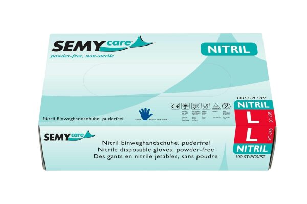 SemyCare Nitril-Einweghandschuhe - blau - puderfrei - 1000 Einmalhandschuhe