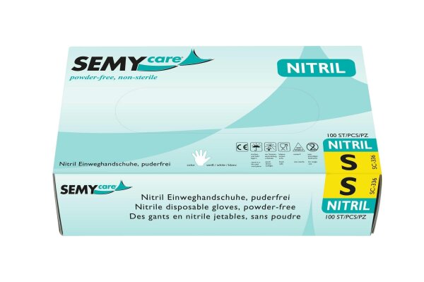 SemyCare Nitril-Einweghandschuhe - weiß - puderfrei - 1000 Einmalhandschuhe