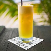 SemyTop Motivservietten "Cocktail weiß" -...