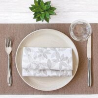 SemyTop Motivservietten Olivenblatt greige - 40x40 cm -...