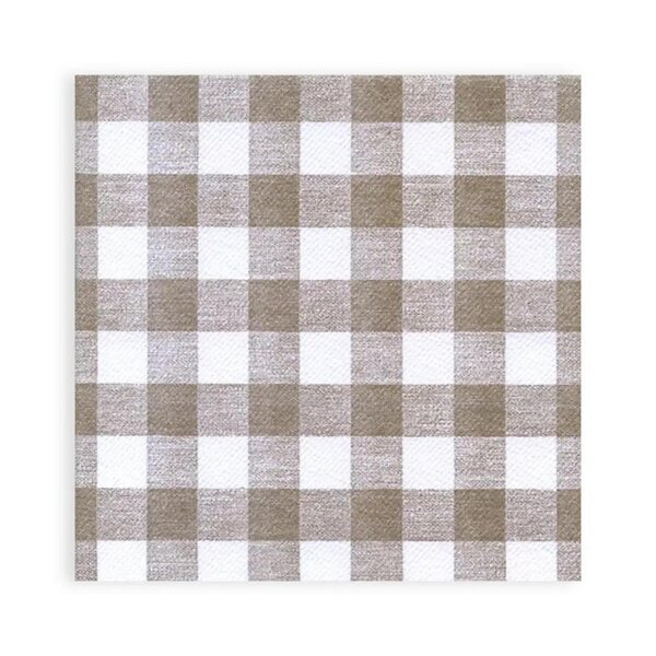 SemyTop Airlaid-Motivservietten kariert braun  40x40 cm  1-lagig  800 Servietten