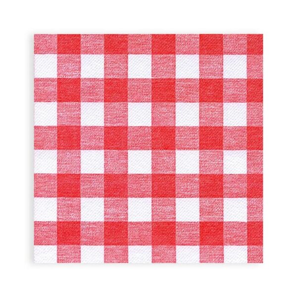 SemyTop Airlaid-Motivservietten rot kariert 40x40 cm  1-lagig  800 Servietten