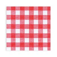 SemyTop Airlaid-Motivservietten rot kariert 40x40 cm...