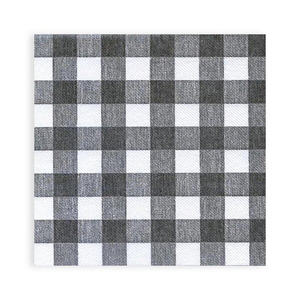 SemyTop Airlaid-Motivservietten grau kariert 40x40 cm  1-lagig  800 Servietten