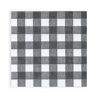 SemyTop Airlaid-Motivservietten grau kariert 40x40 cm...