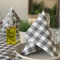 SemyTop Airlaid-Motivservietten grau kariert 40x40 cm...