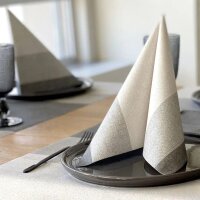 SemyTop Airlaid-Motivservietten gestreift sandbeige 44x44...