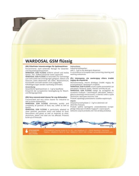 Wardosal GSM-Flüssig - 12 kg - Geschirrreiniger - für gewerbliche Spülmaschinen