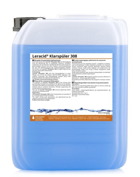 Leracid Klarspüler 308-20 - 20 l - für gewerbliche Spülmaschinen