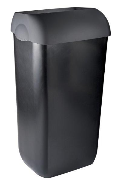 PlastiQLine Exclusive Abfallbehälter - Mülleimer - halboffen - 23 Liter - schwarz