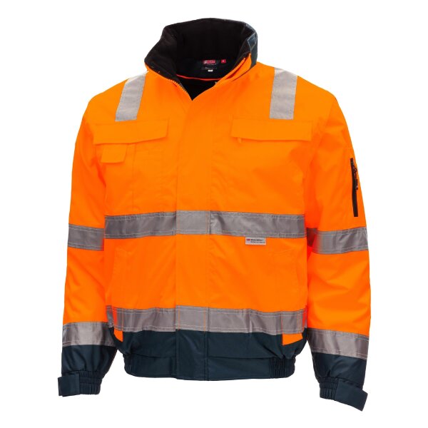 Nitras Warnschutz Pilotenjacke | Gr. XS - 4XL | orange | Warnschutzjacke