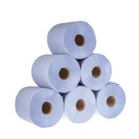 Jantex Handtuchrollen für Innenabrollung - blau - 1-lagig - 12 Rollen