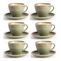 Olympia Kiln Cappuccinotassen + Untertassen Moos - 23cl -...