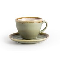 Olympia Kiln Cappuccinotassen + Untertassen Moos - 23cl -...