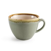 Olympia Kiln Cappuccinotassen + Untertassen Moos - 23cl - Porzellan - 6 Sets
