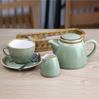 Olympia Kiln Cappuccinotassen + Untertassen Moos - 23cl - Porzellan - 6 Sets