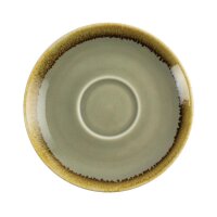 Olympia Kiln Cappuccinotassen + Untertassen Moos - 23cl - Porzellan - 6 Sets